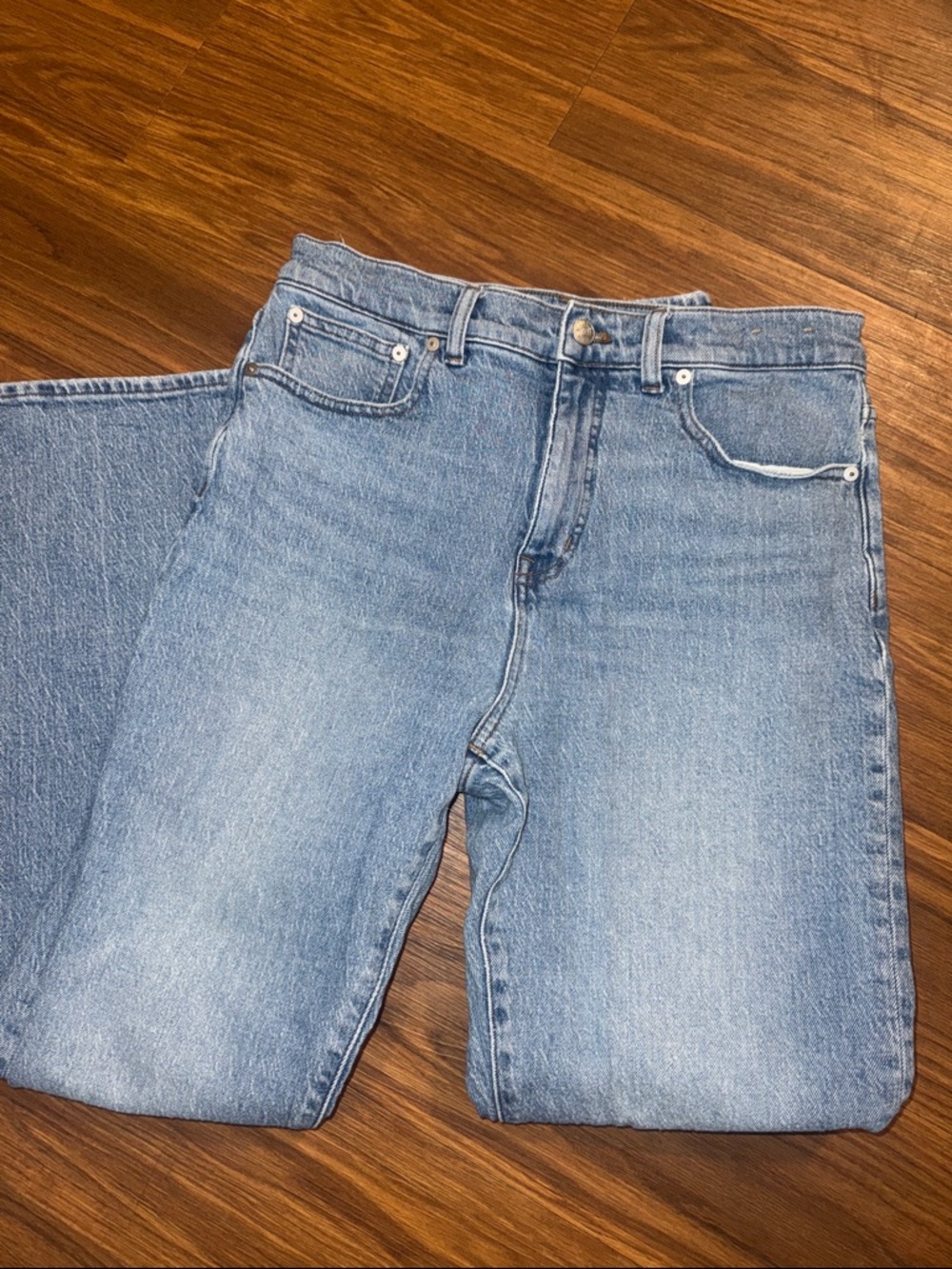 MADEWELL 90s Straight Classic Light Wash Jeans - Picture 3 of 5